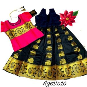 Kids Lehangas Pink and Black