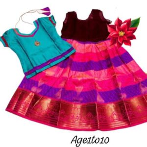 Kids Lehangas pink and Blue