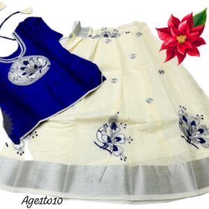 Kids Lehangas white and Blue
