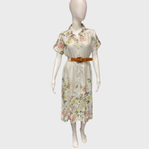 Calf Length Dress with Belt
