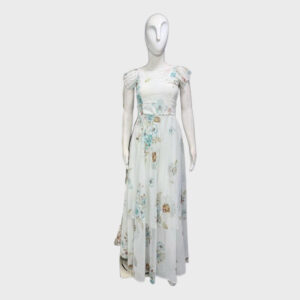 Sleeves Frill Long Gown